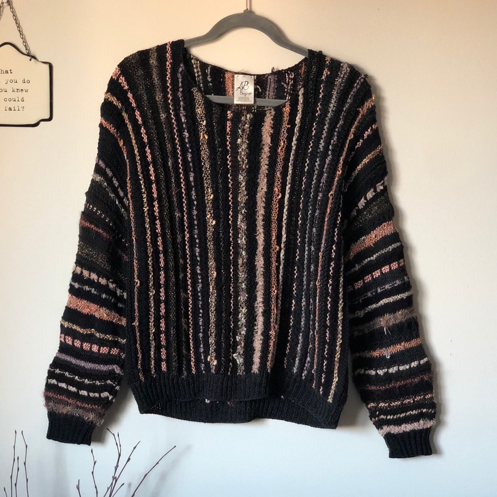 Artisan loose knit sweater - handmade - size M